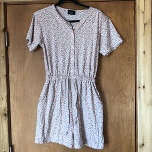 Headliners pink and teal cotton blend romper